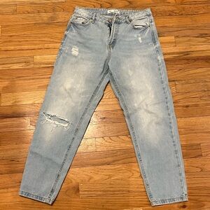 Stradivarius distressed mom jeans